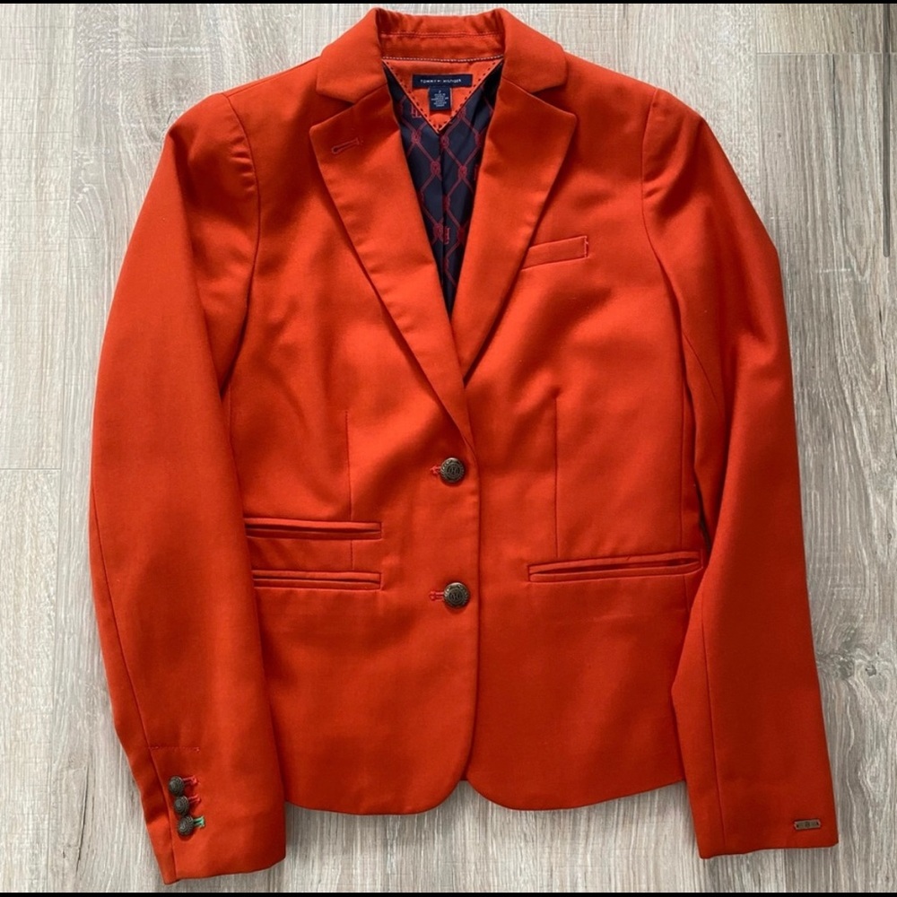 Tommy Hilfiger Orange Blazer Jacket Sz 2